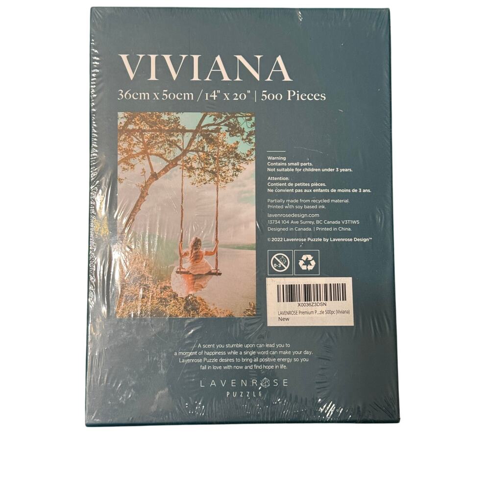 Viviana 500-Piece Jigsaw Puzzle – Girl on Swing Beach Scene, Eco-Friendly